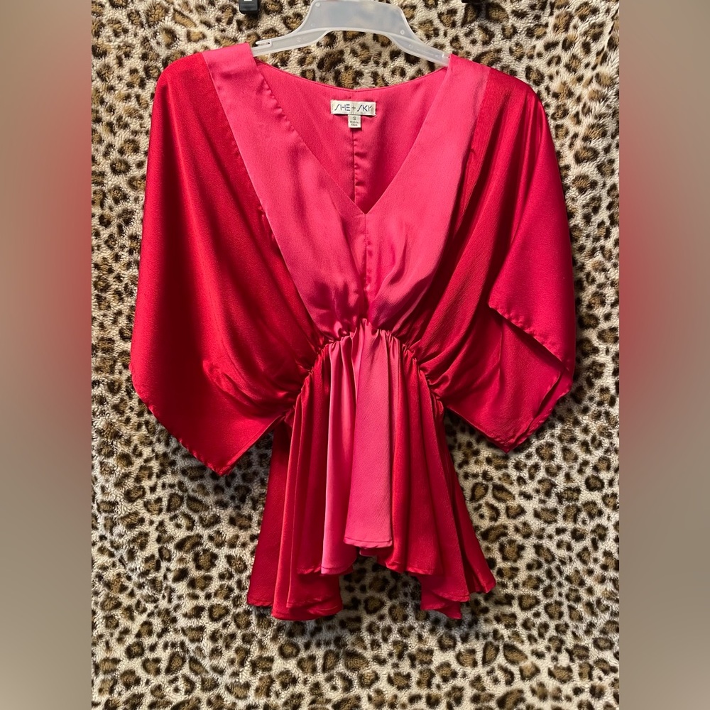 Like New Pink and Red Blouse